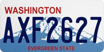 WA license plate AXF2627