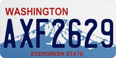 WA license plate AXF2629