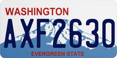 WA license plate AXF2630