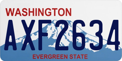 WA license plate AXF2634