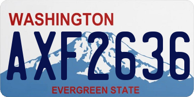 WA license plate AXF2636