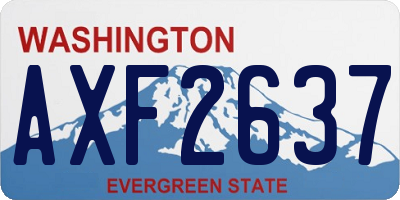WA license plate AXF2637