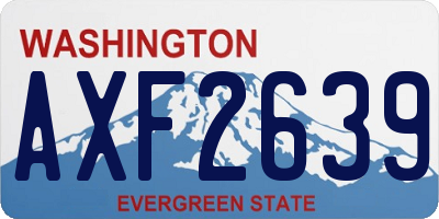WA license plate AXF2639