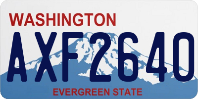 WA license plate AXF2640