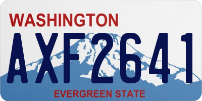 WA license plate AXF2641