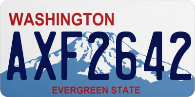 WA license plate AXF2642