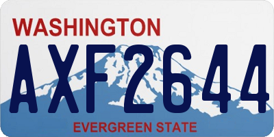 WA license plate AXF2644