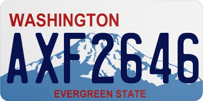 WA license plate AXF2646