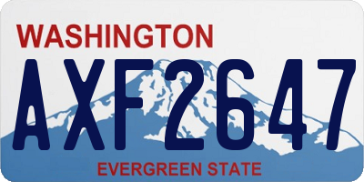 WA license plate AXF2647