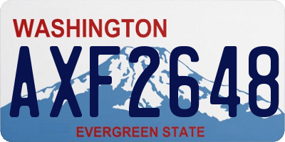 WA license plate AXF2648