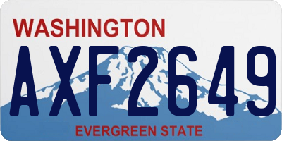 WA license plate AXF2649