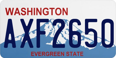WA license plate AXF2650