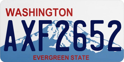 WA license plate AXF2652