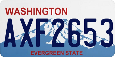 WA license plate AXF2653