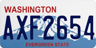 WA license plate AXF2654