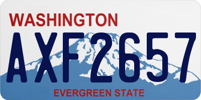 WA license plate AXF2657