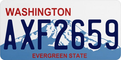 WA license plate AXF2659