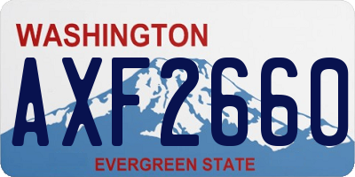 WA license plate AXF2660