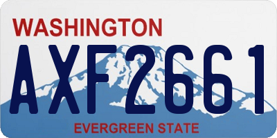 WA license plate AXF2661