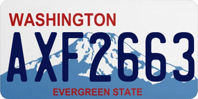 WA license plate AXF2663