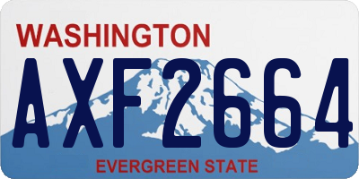 WA license plate AXF2664
