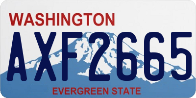 WA license plate AXF2665