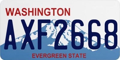 WA license plate AXF2668
