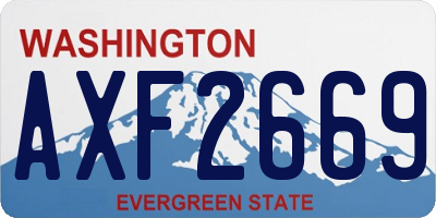 WA license plate AXF2669