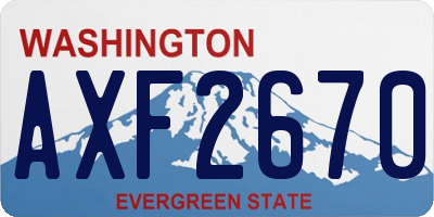 WA license plate AXF2670