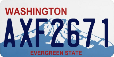 WA license plate AXF2671