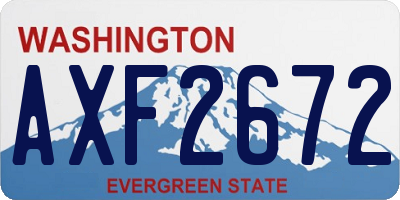 WA license plate AXF2672