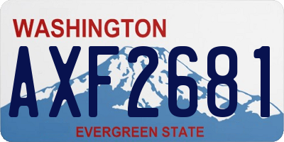 WA license plate AXF2681
