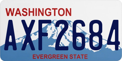 WA license plate AXF2684