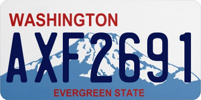 WA license plate AXF2691