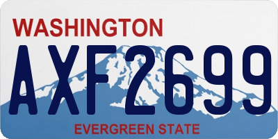 WA license plate AXF2699