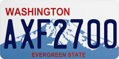 WA license plate AXF2700
