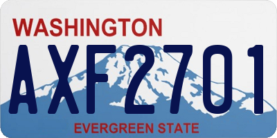 WA license plate AXF2701
