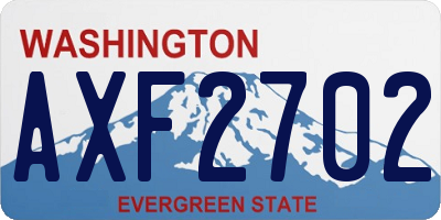 WA license plate AXF2702