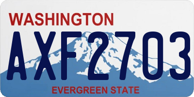 WA license plate AXF2703