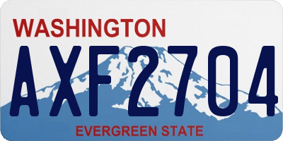 WA license plate AXF2704