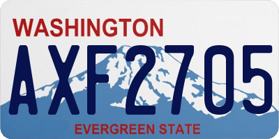 WA license plate AXF2705