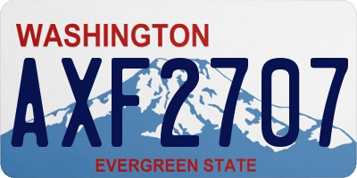 WA license plate AXF2707