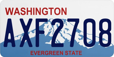 WA license plate AXF2708
