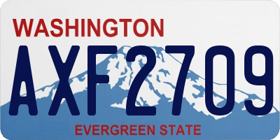 WA license plate AXF2709