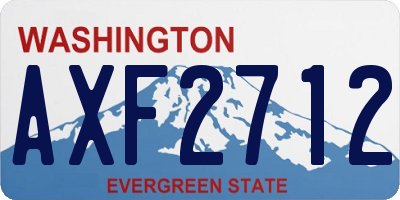 WA license plate AXF2712
