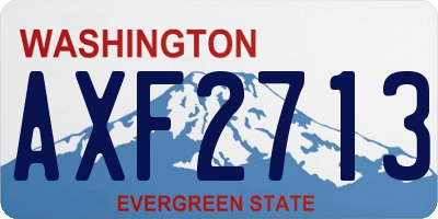 WA license plate AXF2713