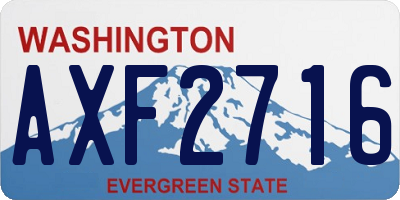 WA license plate AXF2716