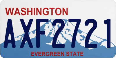 WA license plate AXF2721