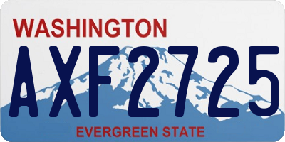 WA license plate AXF2725