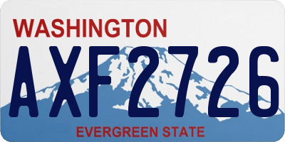WA license plate AXF2726